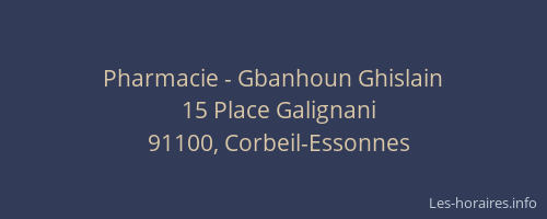 Pharmacie - Gbanhoun Ghislain
