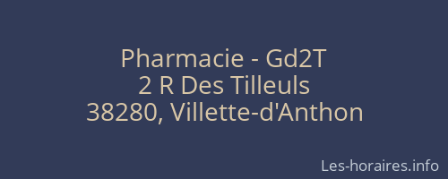 Pharmacie - Gd2T