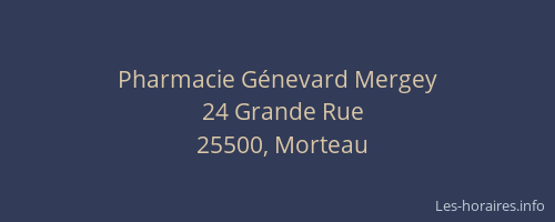 Pharmacie Génevard Mergey