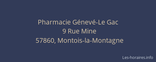 Pharmacie Génevé-Le Gac