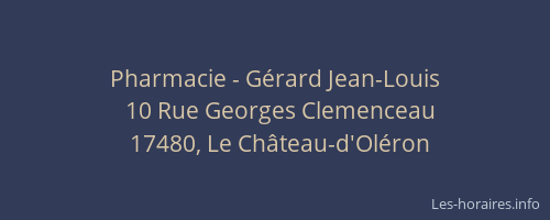 Pharmacie - G&eacute;rard Jean-Louis