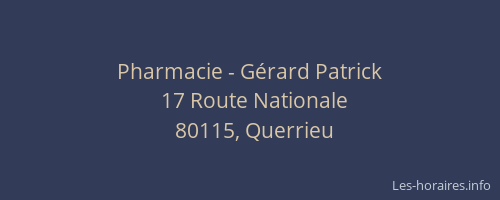 Pharmacie - Gérard Patrick