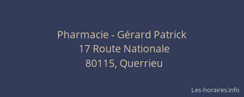 Pharmacie - G&eacute;rard Patrick