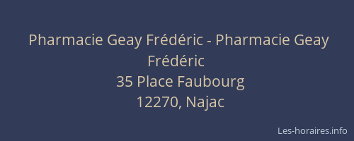 Pharmacie Geay Frédéric - Pharmacie Geay Frédéric