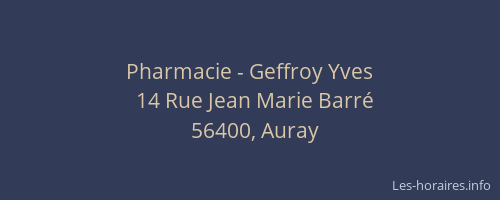 Pharmacie - Geffroy Yves