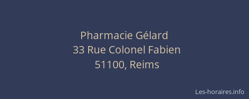 Pharmacie Gélard