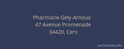 Pharmacie Gely-Arnoux