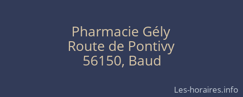 Pharmacie Gély
