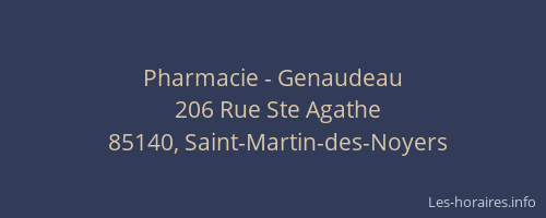 Pharmacie - Genaudeau