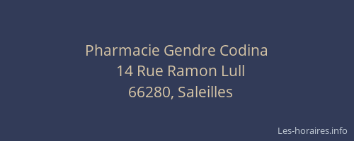 Pharmacie Gendre Codina