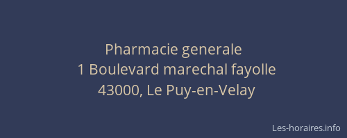 Pharmacie generale