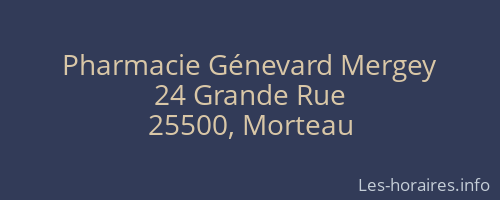 Pharmacie Génevard Mergey