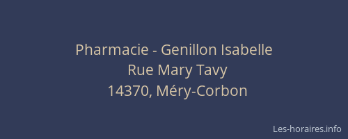 Pharmacie - Genillon Isabelle