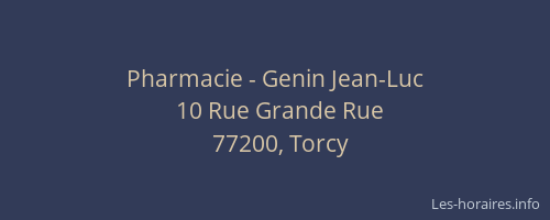 Pharmacie - Genin Jean-Luc