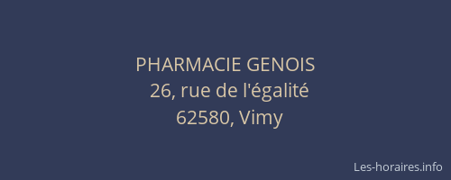 PHARMACIE GENOIS