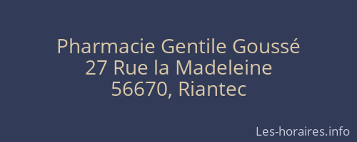 Pharmacie Gentile Goussé