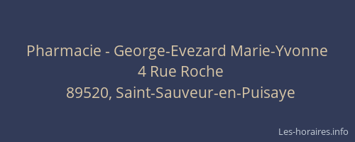 Pharmacie - George-Evezard Marie-Yvonne