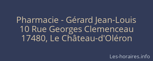 Pharmacie - Gérard Jean-Louis