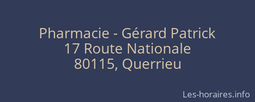 Pharmacie - Gérard Patrick