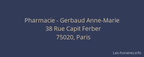Pharmacie - Gerbaud Anne-Marie