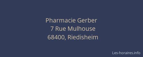 Pharmacie Gerber