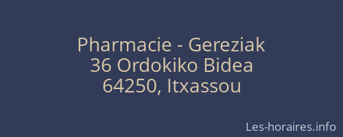 Pharmacie - Gereziak