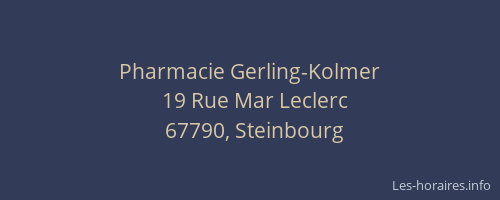 Pharmacie Gerling-Kolmer