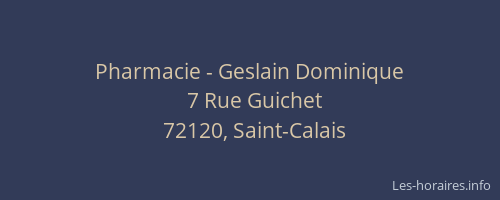 Pharmacie - Geslain Dominique