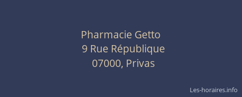 Pharmacie Getto