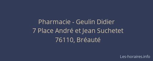 Pharmacie - Geulin Didier