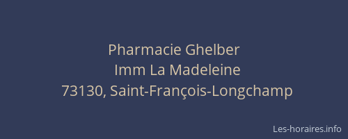 Pharmacie Ghelber