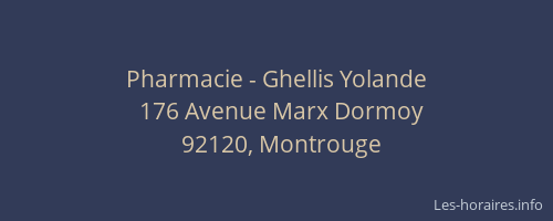 Pharmacie - Ghellis Yolande
