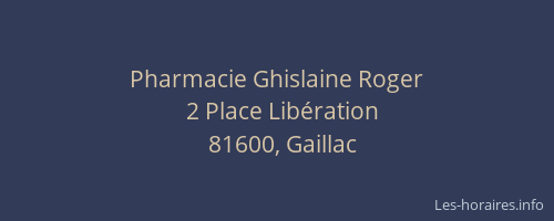 Pharmacie Ghislaine Roger