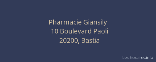 Pharmacie Giansily