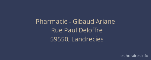 Pharmacie - Gibaud Ariane