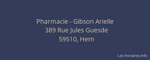 Pharmacie - Gibson Arielle