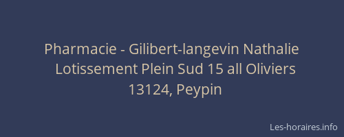 Pharmacie - Gilibert-langevin Nathalie