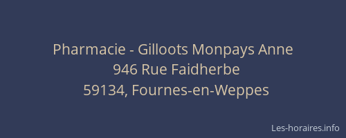 Pharmacie - Gilloots Monpays Anne