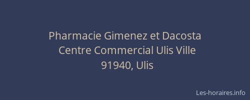 Pharmacie Gimenez et Dacosta