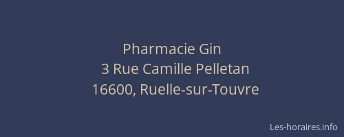 Pharmacie Gin
