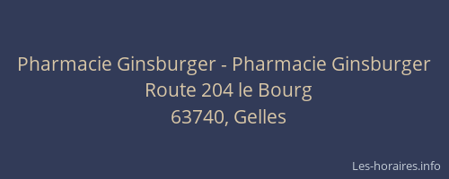 Pharmacie Ginsburger - Pharmacie Ginsburger
