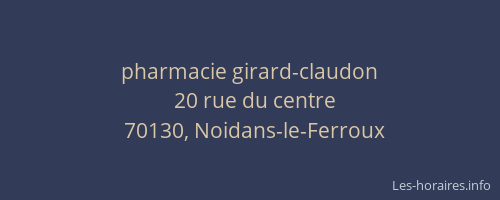 pharmacie girard-claudon