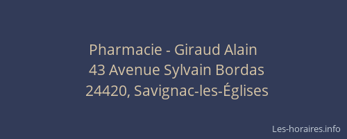 Pharmacie - Giraud Alain