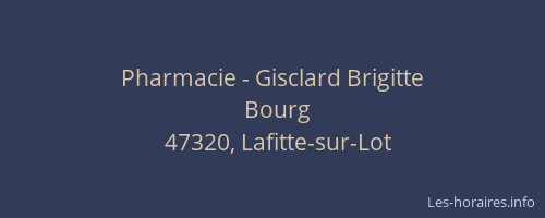 Pharmacie - Gisclard Brigitte