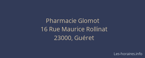 Pharmacie Glomot