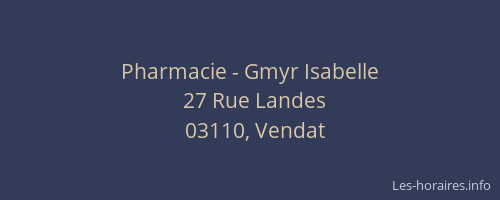 Pharmacie - Gmyr Isabelle