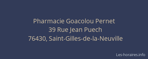 Pharmacie Goacolou Pernet