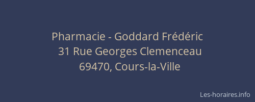 Pharmacie - Goddard Frédéric