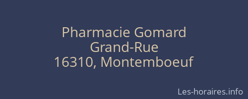 Pharmacie Gomard