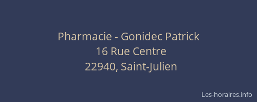 Pharmacie - Gonidec Patrick